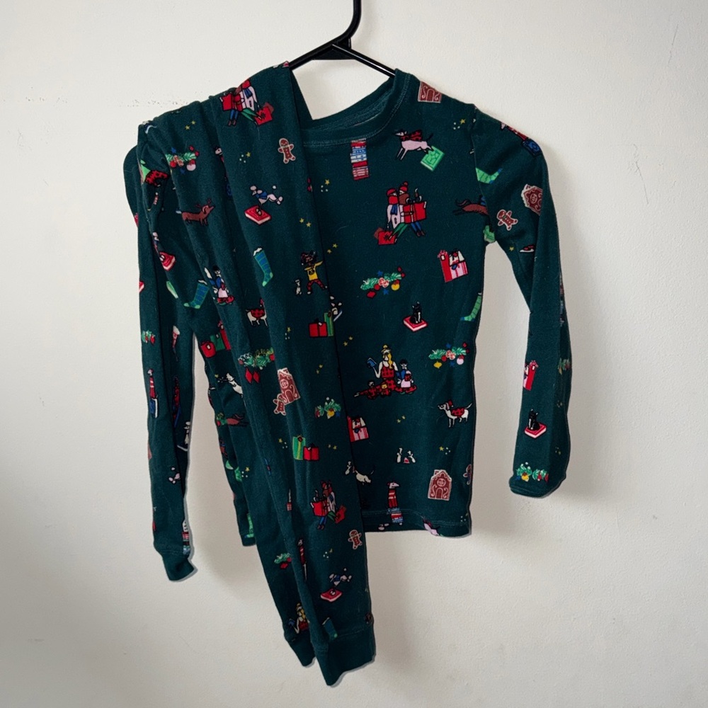 Indigo Kids Pajama Set with Festive Print